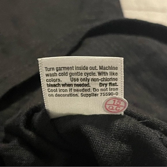 a.n.a. Solid Black Shirt with Faux Suede Grommet Shoulder Size XL - Picture 8 of 9